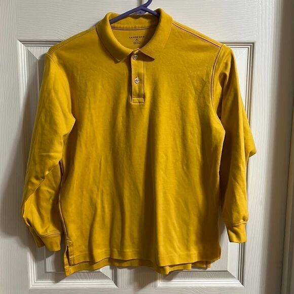 Lands End yellow boys size 10/12 long sleeved shirt. - Picture 1 of 3